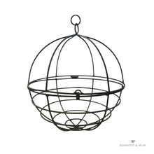 Load image into Gallery viewer, Handmade wrought iron hanging planter Patio hanging basket Amish Handmade Garden Art Metal Globe Planter