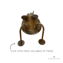 Load image into Gallery viewer, Rusty Frog Garden Decor Rustic Home Decor Whimsical Frog Outdoor Yard Art