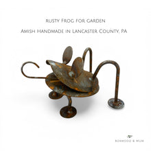 Load image into Gallery viewer, Gardener Gift Idea whimsical rusty frog for garden pond