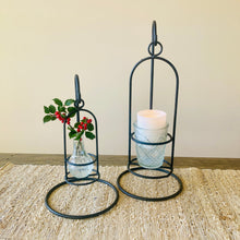 Load image into Gallery viewer, Wrought Iron Countertop Hook Stand – Amish Handmade Rustic Candle Holder & Ornament Display