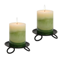 Load image into Gallery viewer, Amish handmade wrought iron pillar candle holder plates set of 2