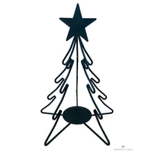 Load image into Gallery viewer, Black painted Christmas Tree with Star and Candle Holder in the center
