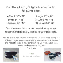 Load image into Gallery viewer, Leather Belt | Thick Leather Work Belt | Holster Belt | Motorcycle Belt | Real Leather | Amish Handmade