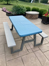 Load image into Gallery viewer, Fitted Picnic Table & Bench Cover Set | Vinyl Camper Tablecloth | Custom Lengths