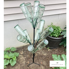 Load image into Gallery viewer, Bottle Tree Garden Décor holding 12 wine bottles.