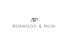 Load image into Gallery viewer, Boxwood & Mum Company Logo with green leaf