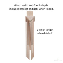 Load image into Gallery viewer, Folded drying rack is 6 inches wide with a 6 inch depth.  It is 31 inches in length when folded.