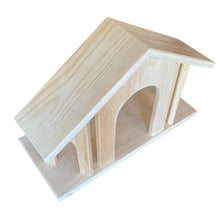 Load image into Gallery viewer, Christmas Nativity Stable | Wood Nativity Manger Scene Creche | Christmas Decor Unfinished Pine Wood