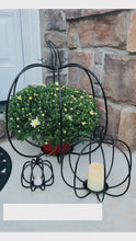 Load and play video in Gallery viewer, Large Pumpkin Home Décor Candle Holder Plant Stand Indoor Outdoor