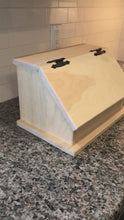 Load and play video in Gallery viewer, wooden-bread-box-handmade-video