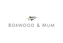 Load image into Gallery viewer, boxwood & mum company logo