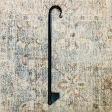 Load image into Gallery viewer, Single Plant Stake Hose Guide.  Garden stake is powder coated wrought iron