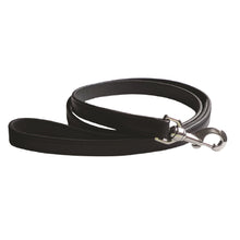 Load image into Gallery viewer, black leather heavy duty dog leash