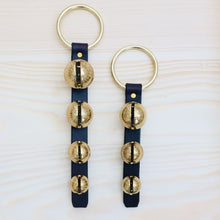 Load image into Gallery viewer, One set of 4 bells and one set of 3 bells on brass ring door knob hangers

