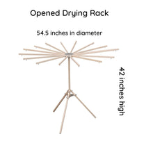 Load image into Gallery viewer, Opened wooden drying rack 42 inches high, 54.5 inches in diameter