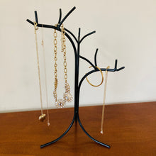 Load image into Gallery viewer, Jewelry Holder  storage Stand shown on a brown wooden dresser