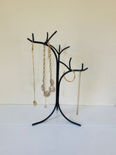 Load image into Gallery viewer, Hand Forged Wrought Iron Jewelry Tree holding several necklaces.