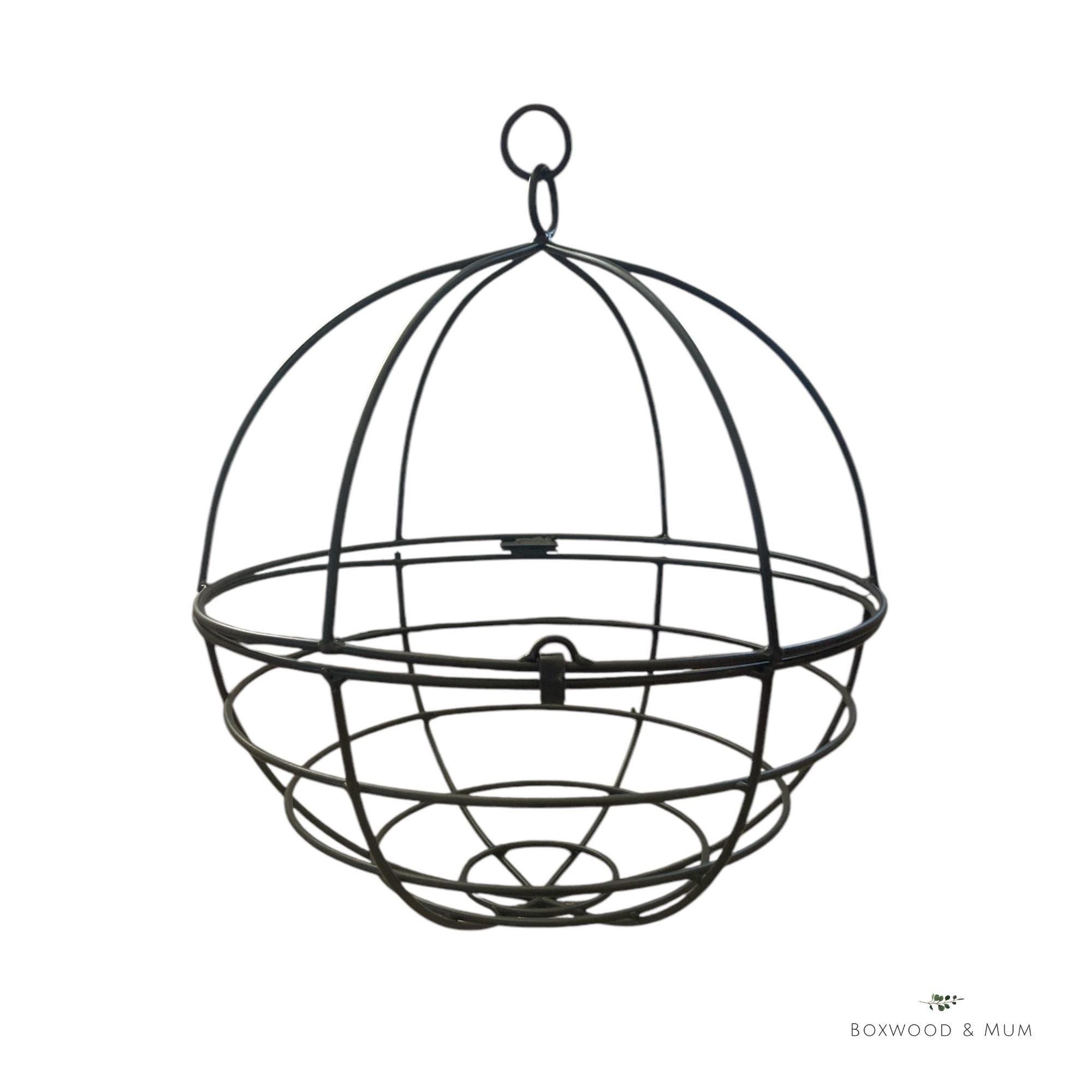 hanging planter ball Wrought Iron Hanging Globe Planter | Rustic Garden Decor