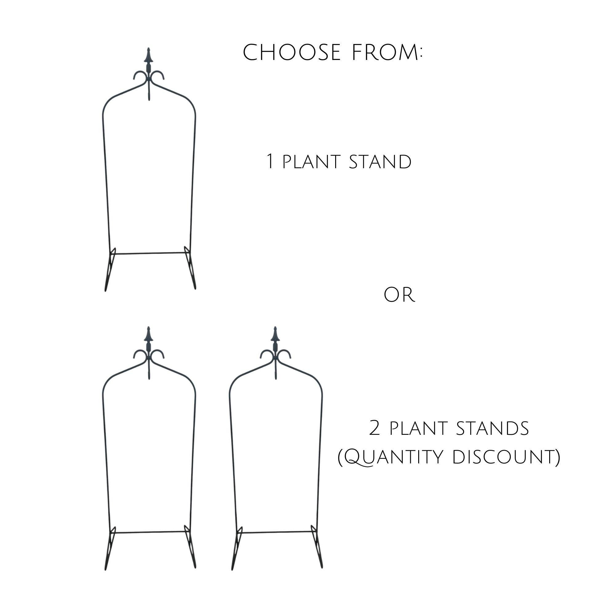 wrought iron pole for hanging plants Wrought Iron Hanging Planter Stand – Indoor Outdoor Metal Plant Hanger 1 Plant Stand