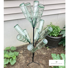 Load image into Gallery viewer, Bottle Tree Garden Décor holding 12 wine bottles.
