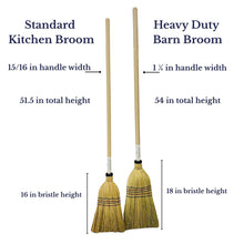 Load image into Gallery viewer, Amish Handmade Corn Broom, Kitchen Broom, Natural Traditional Farmhouse Cleaning Broom
