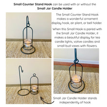 Load image into Gallery viewer, Wrought Iron Countertop Hook Stand – Amish Handmade Rustic Candle Holder &amp; Ornament Display
