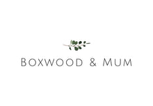 Load image into Gallery viewer, boxwood &amp; mum company logo
