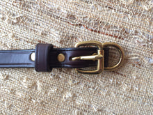 Load image into Gallery viewer, solid brass hardware on leather collar
