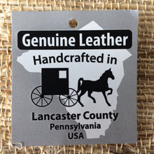 Load image into Gallery viewer, handcrafted in lancaster county pennsylvania USA genuine leather
