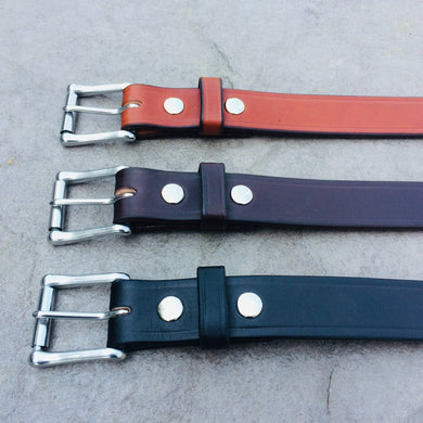 real leather thick work belts in 3 colors light brown, dark brown or black