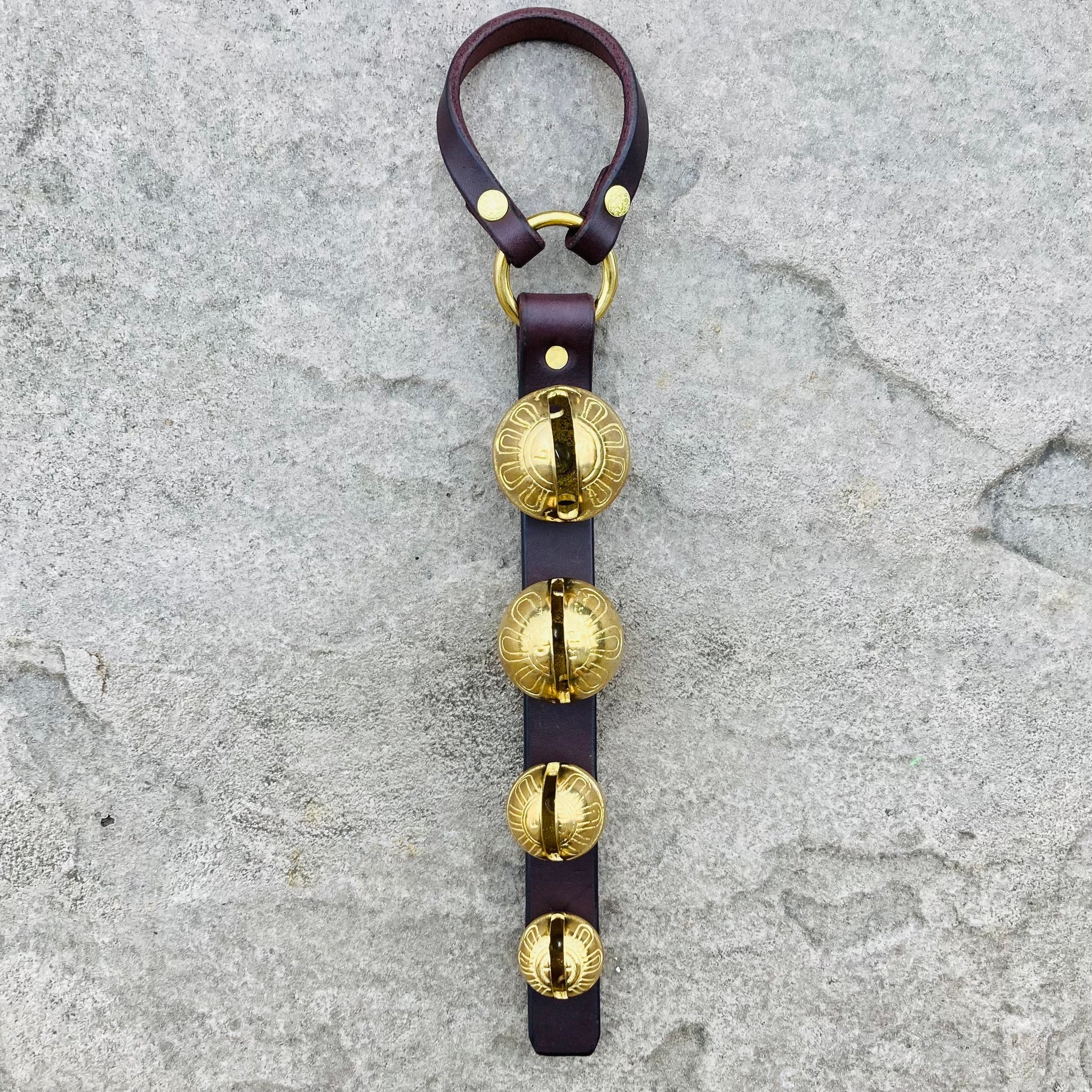 Brass Hanging Bell With Chain Temple Hanging Bell Engraved, Hanging Bell