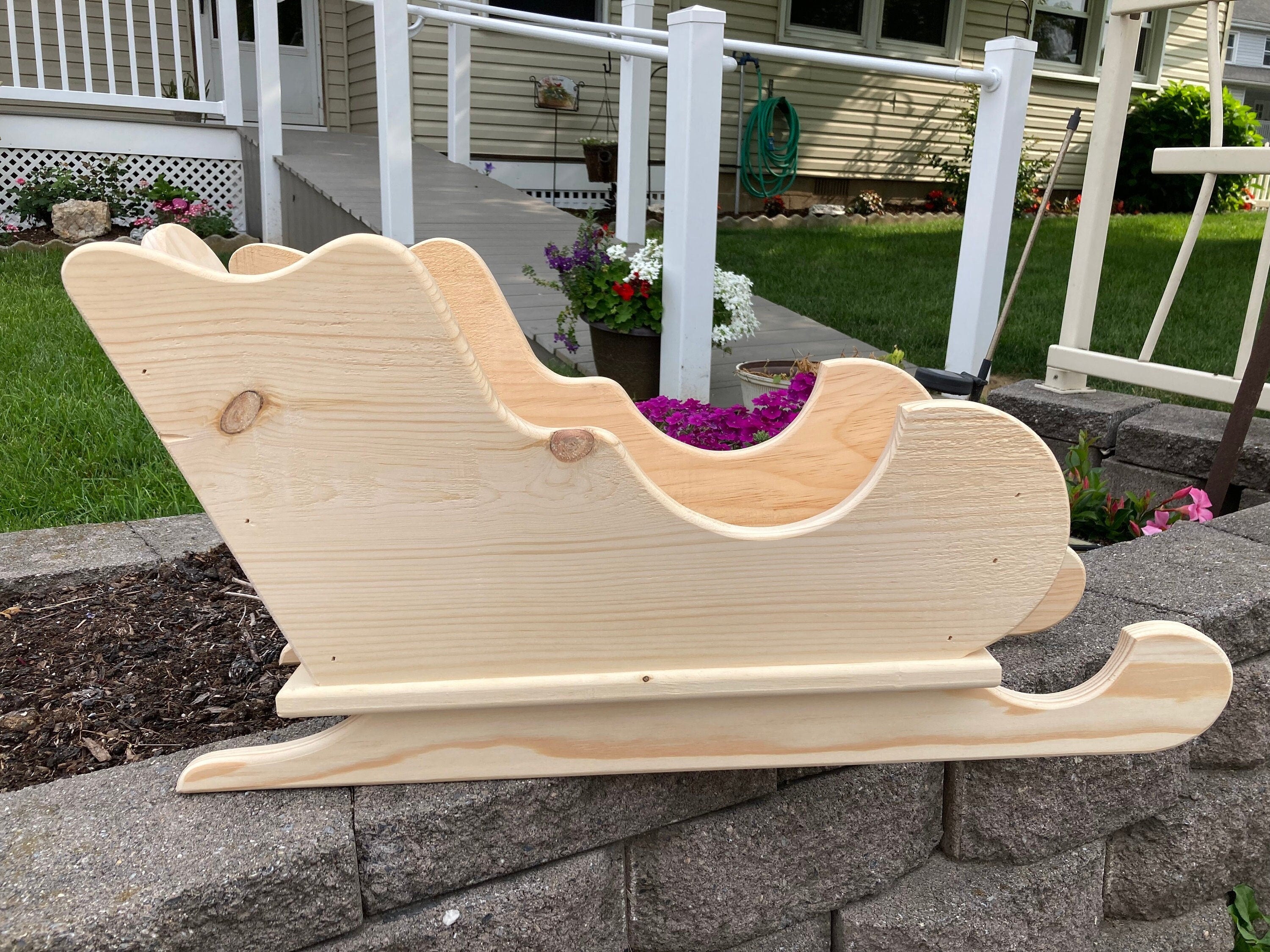 Large Christmas Sleigh | Christmas Home Decor | Santa's Sleigh ...