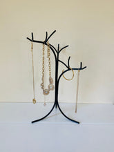 Load image into Gallery viewer, Hand Forged Wrought Iron Jewelry Tree holding several necklaces.
